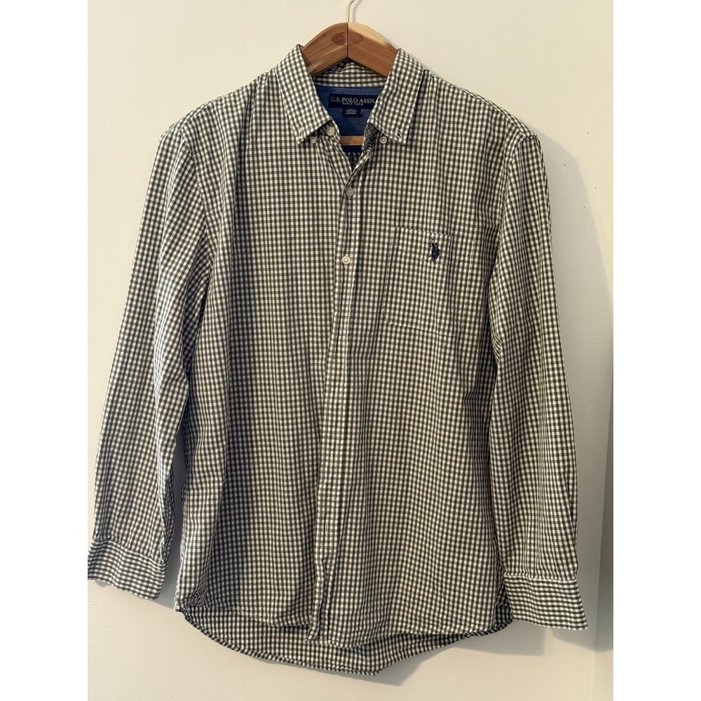 U.S. Polo Assn. Green Ginham Shirt Cotton Men's XL Long Sleeve Classic Preppy